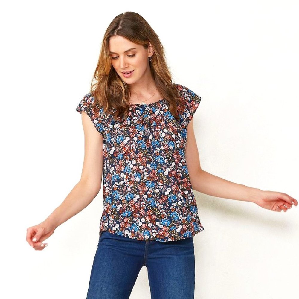 💖💖 NWT LC FLORAL PLEATED SUMMER TOP (XS)